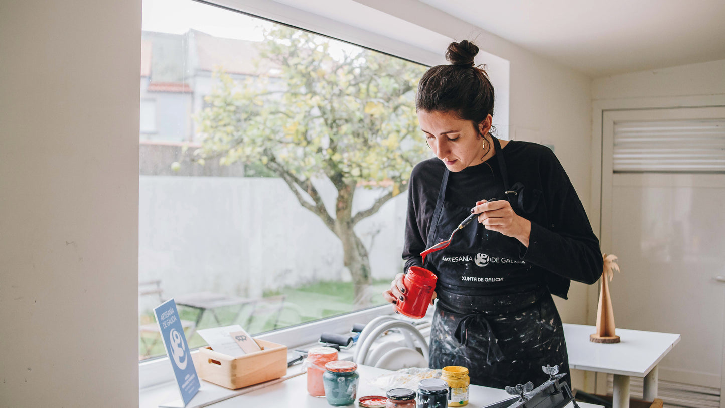 Botanical Textile Screen Printing Workshop with Andrea on island Illa de Arousa, Galicia by subcultours
