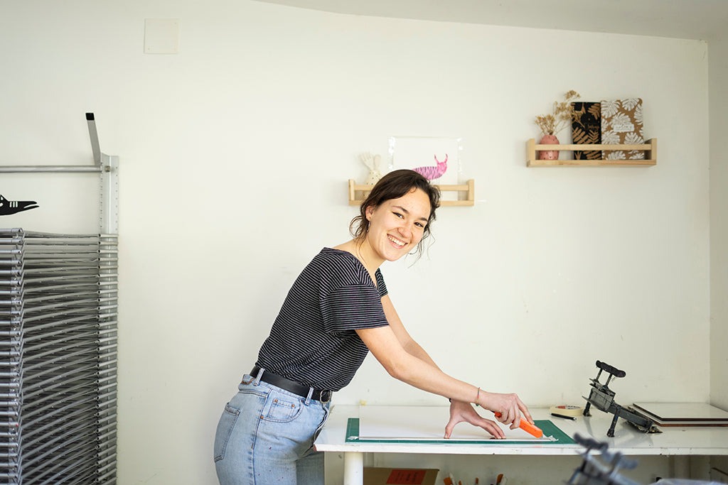 Botanical Textile Screen Printing Workshop with Andrea on island Illa de Arousa, Galicia by subcultours