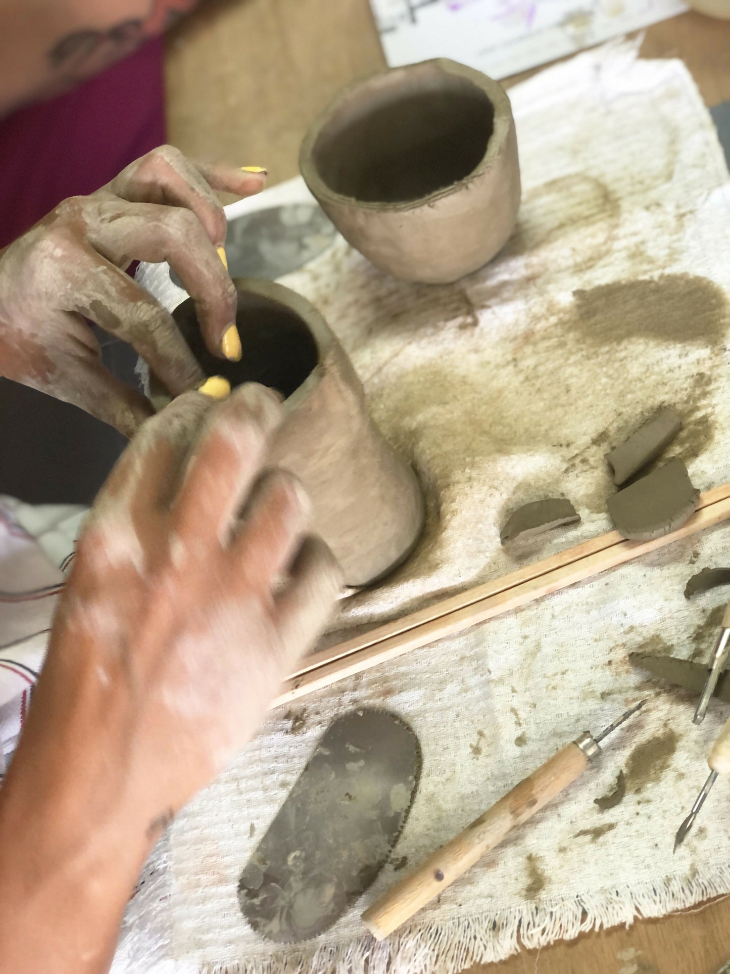 Clay & Cocktails: Hand-Building Ceramic Workshop with Anna in Lisbon, Portugal, by subcultours