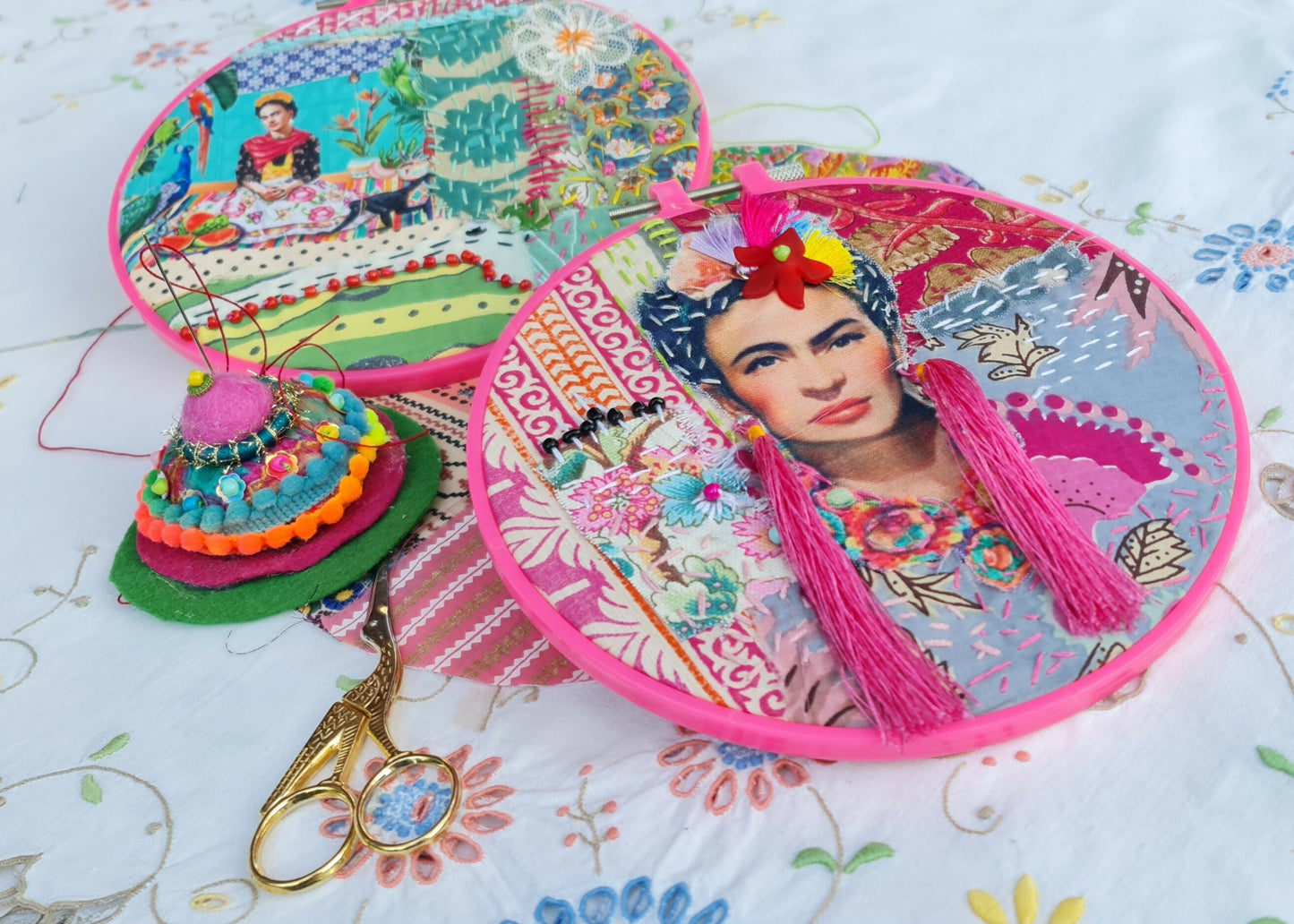 Fabric Collage Workshop "Frida Kahlo Portrait" with Liat in Matan, Tel Aviv, Israel, by subcultours 4
