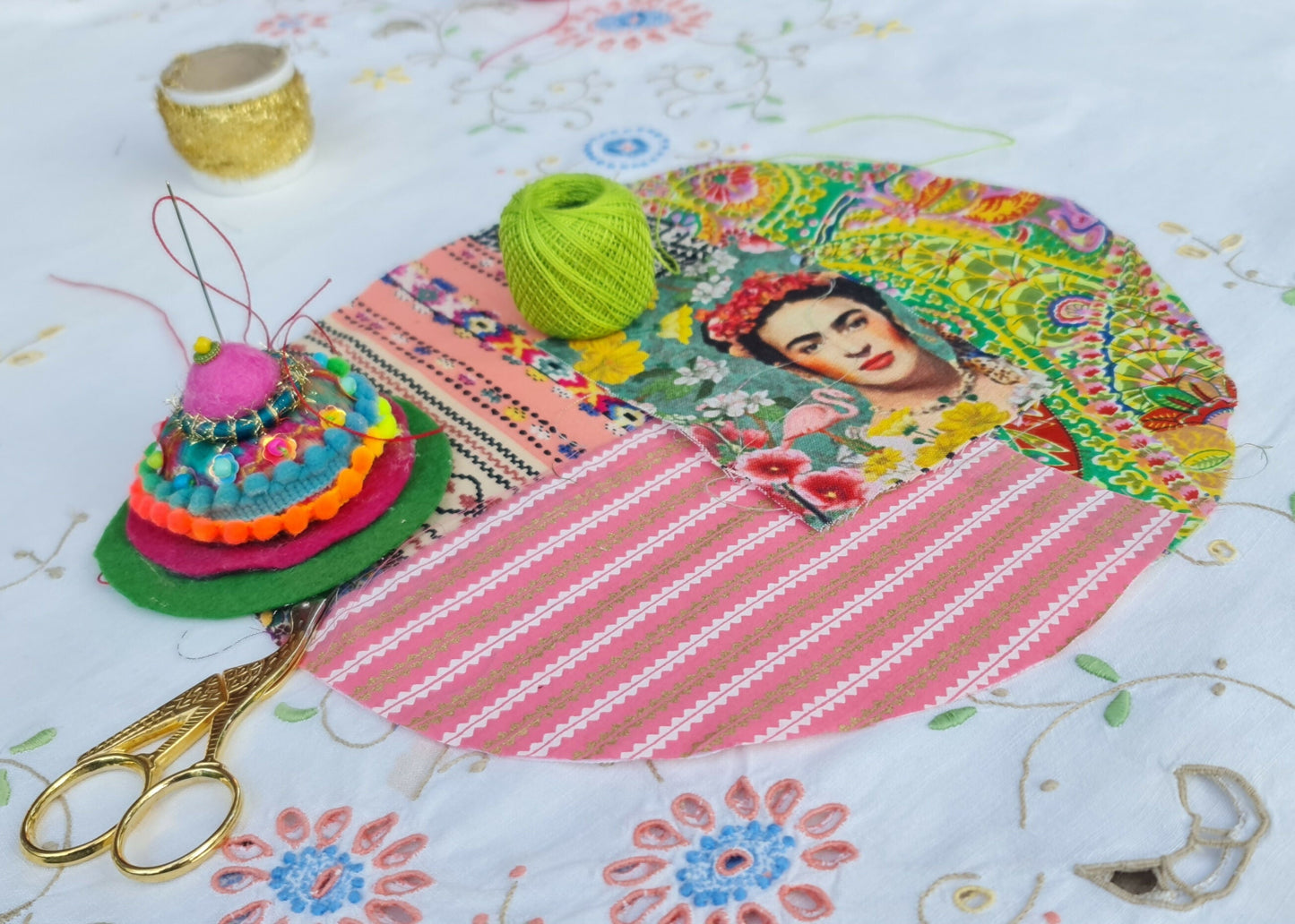 Fabric Collage Workshop "Frida Kahlo Portrait" with Liat in Matan, Tel Aviv, Israel, by subcultours 7