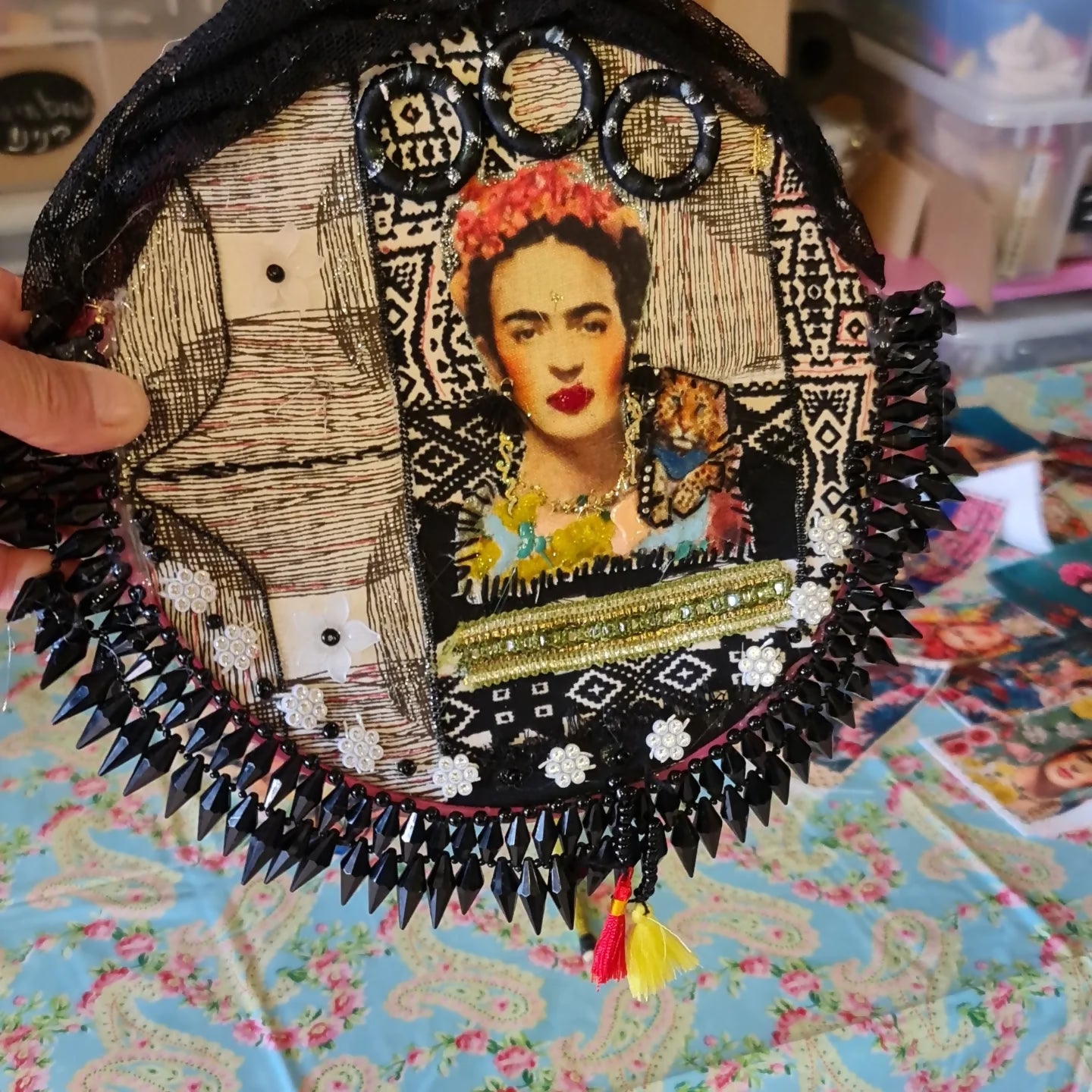 Fabric Collage Workshop "Frida Kahlo Portrait" with Liat in Matan, Tel Aviv, Israel, by subcultours 9