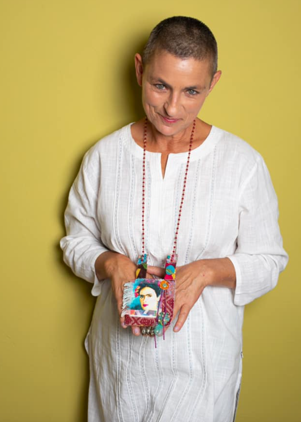 Fabric Collage Workshop "Frida Kahlo Portrait" with Liat in Matan, Tel Aviv, Israel, by subcultours 1