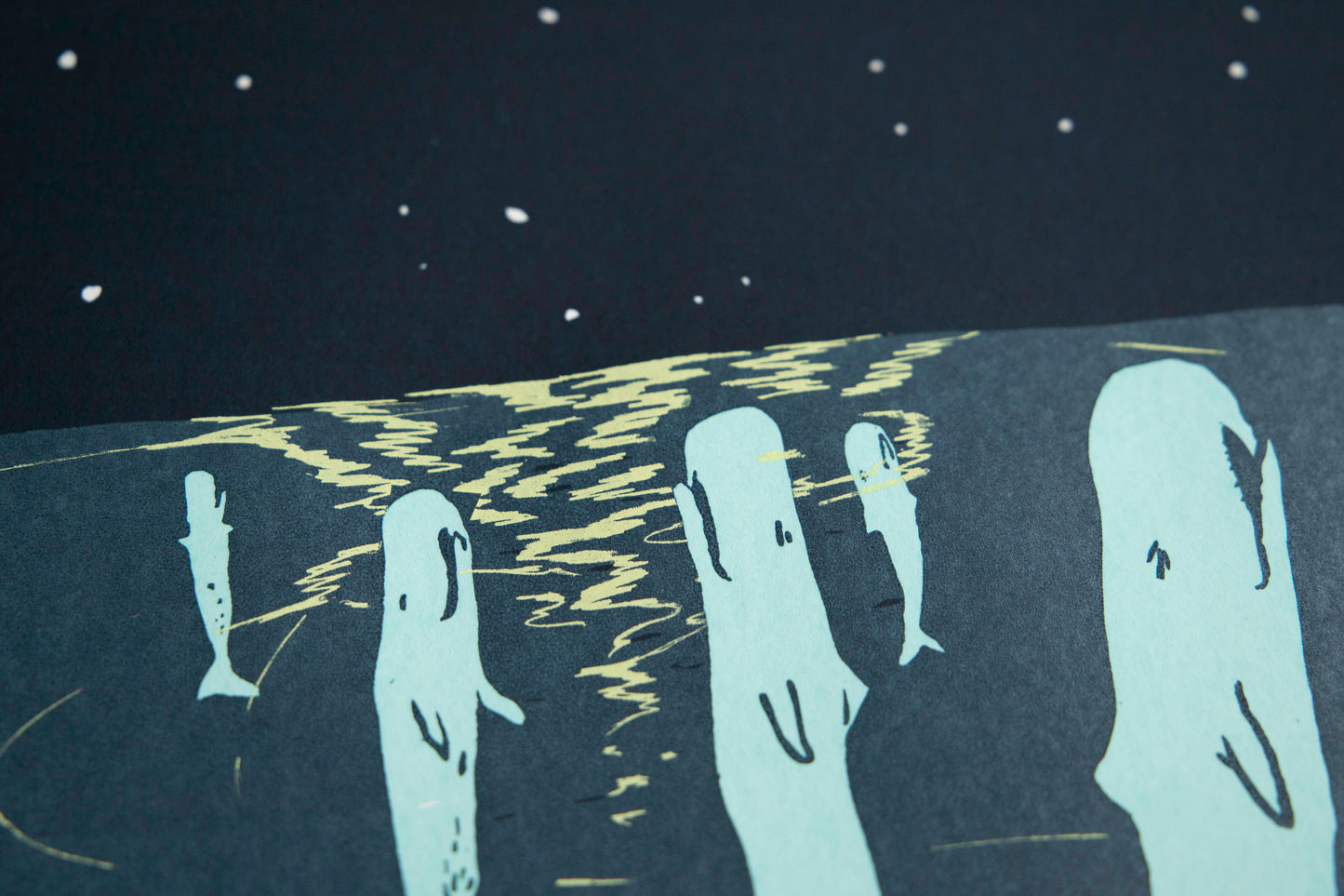 "Good night whales (BIG IV)" Screen Print by Julie Miammmiam