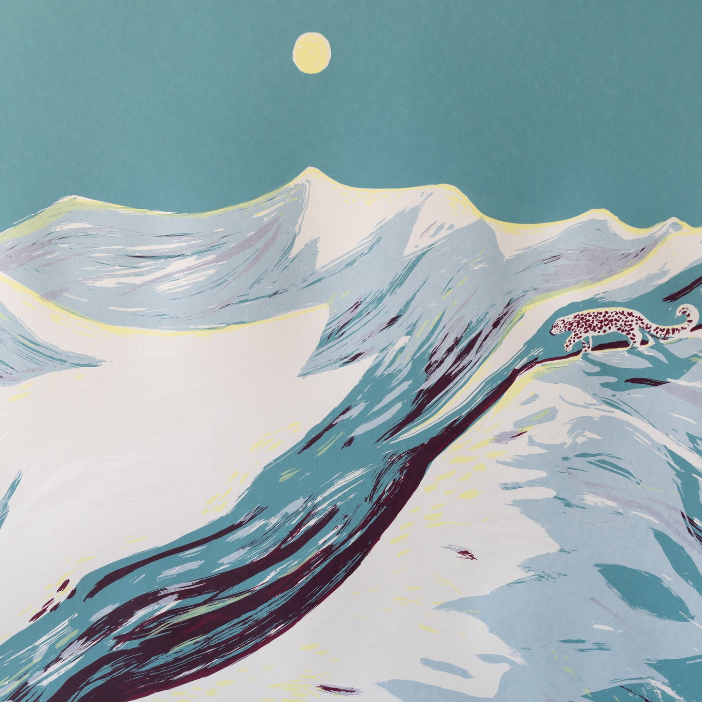 "La Panthère des neiges" Screen Print by Julie Miammmiam