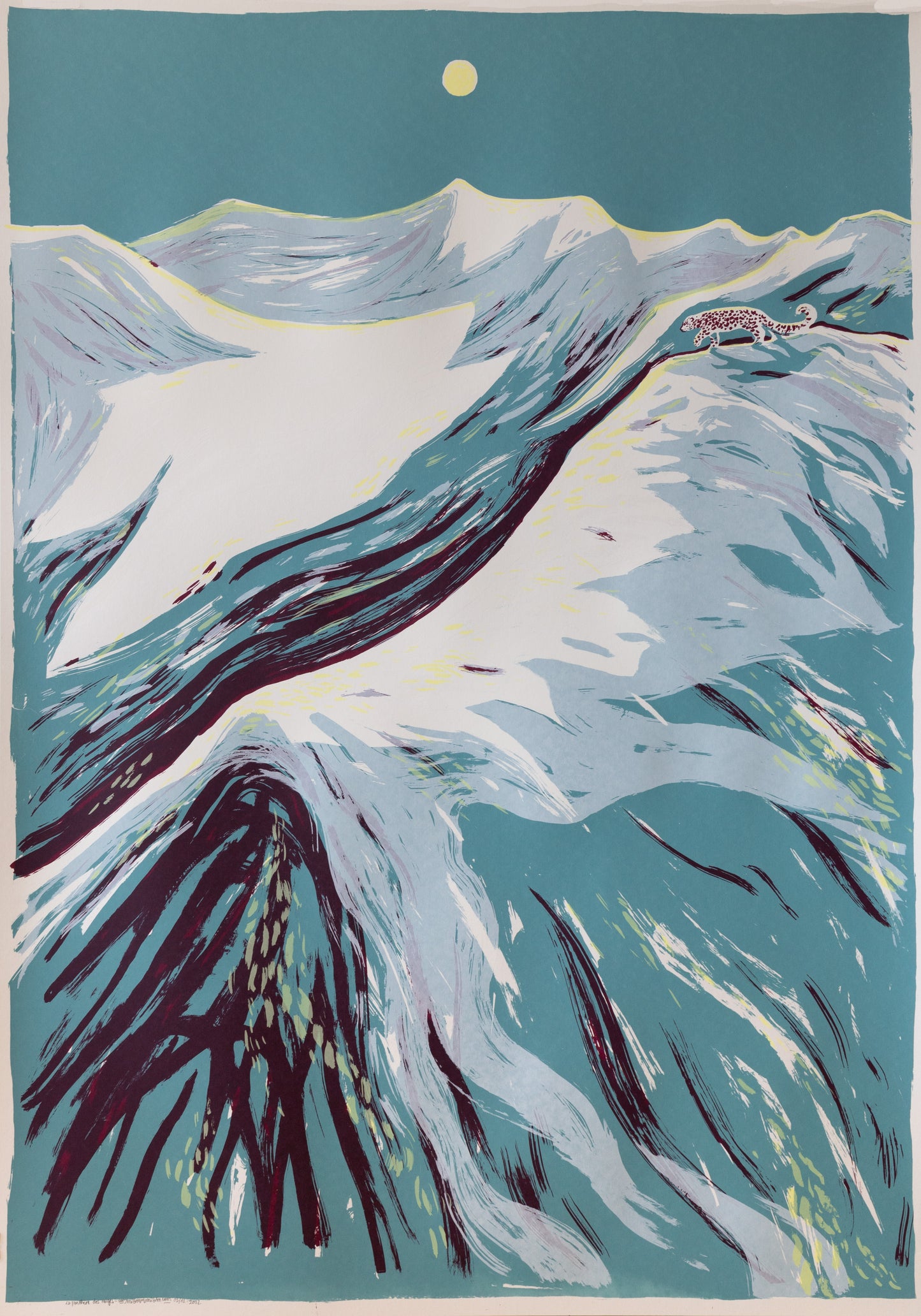 "La Panthère des neiges" Screen Print by Julie Miammmiam