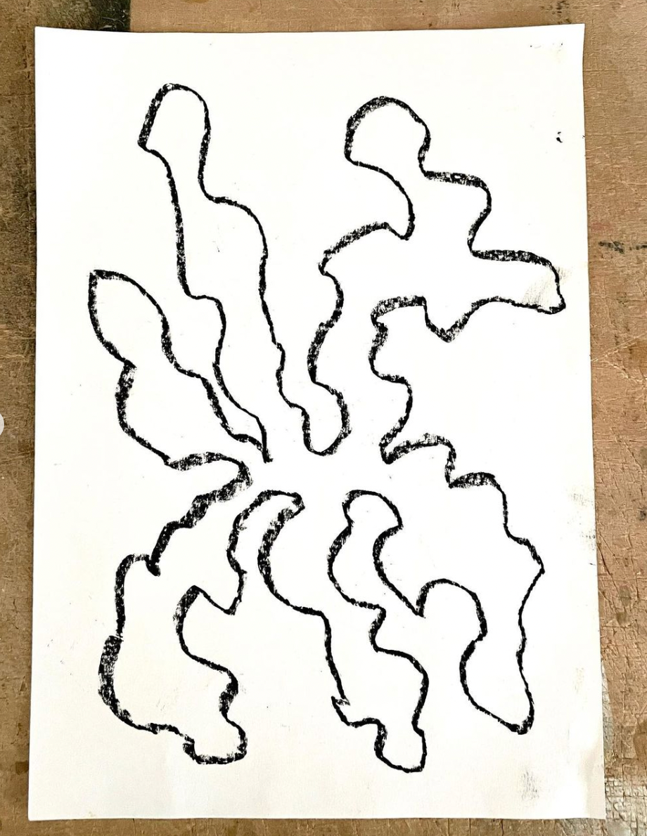 "Linocut Printing meets Embroidery" Workshop with Katja in Dresden, Germany