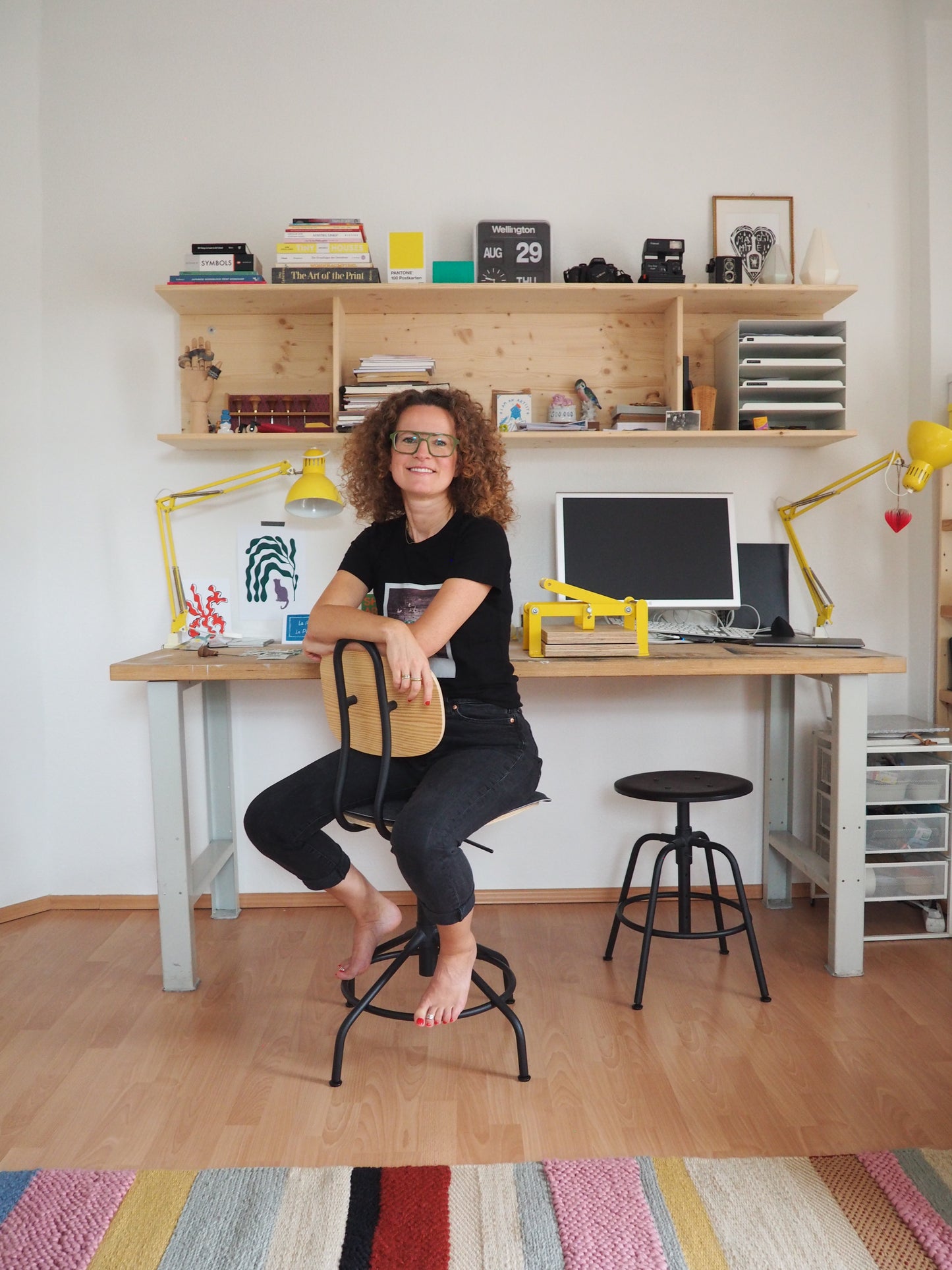 "Linocut Printing meets Embroidery" Workshop with Katja in Dresden, Germany