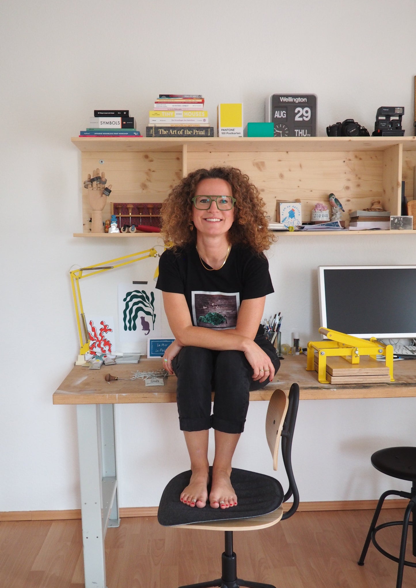 "Linocut Printing meets Embroidery" Workshop with Katja in Dresden, Germany
