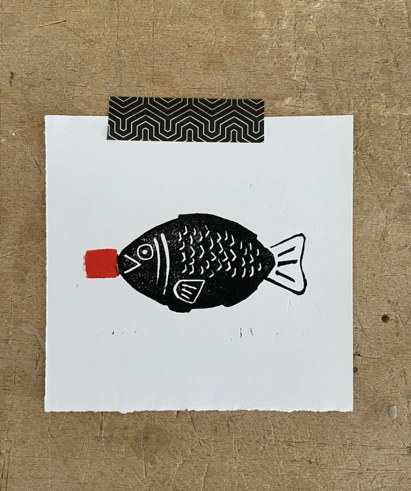 "Linocut Printing meets Embroidery" Workshop with Katja in Dresden, Germany