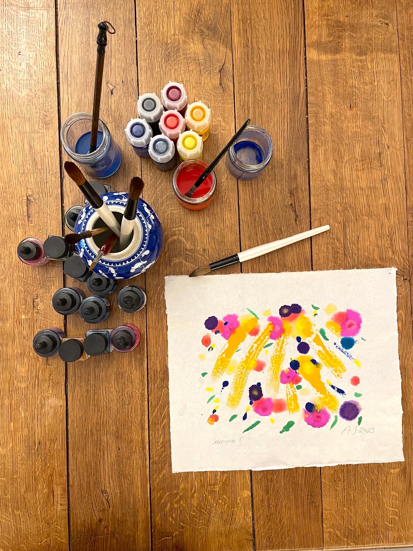 Painting Workshop "Freestyle Watercolors on Paper" with Ari in Brussels, Belgium