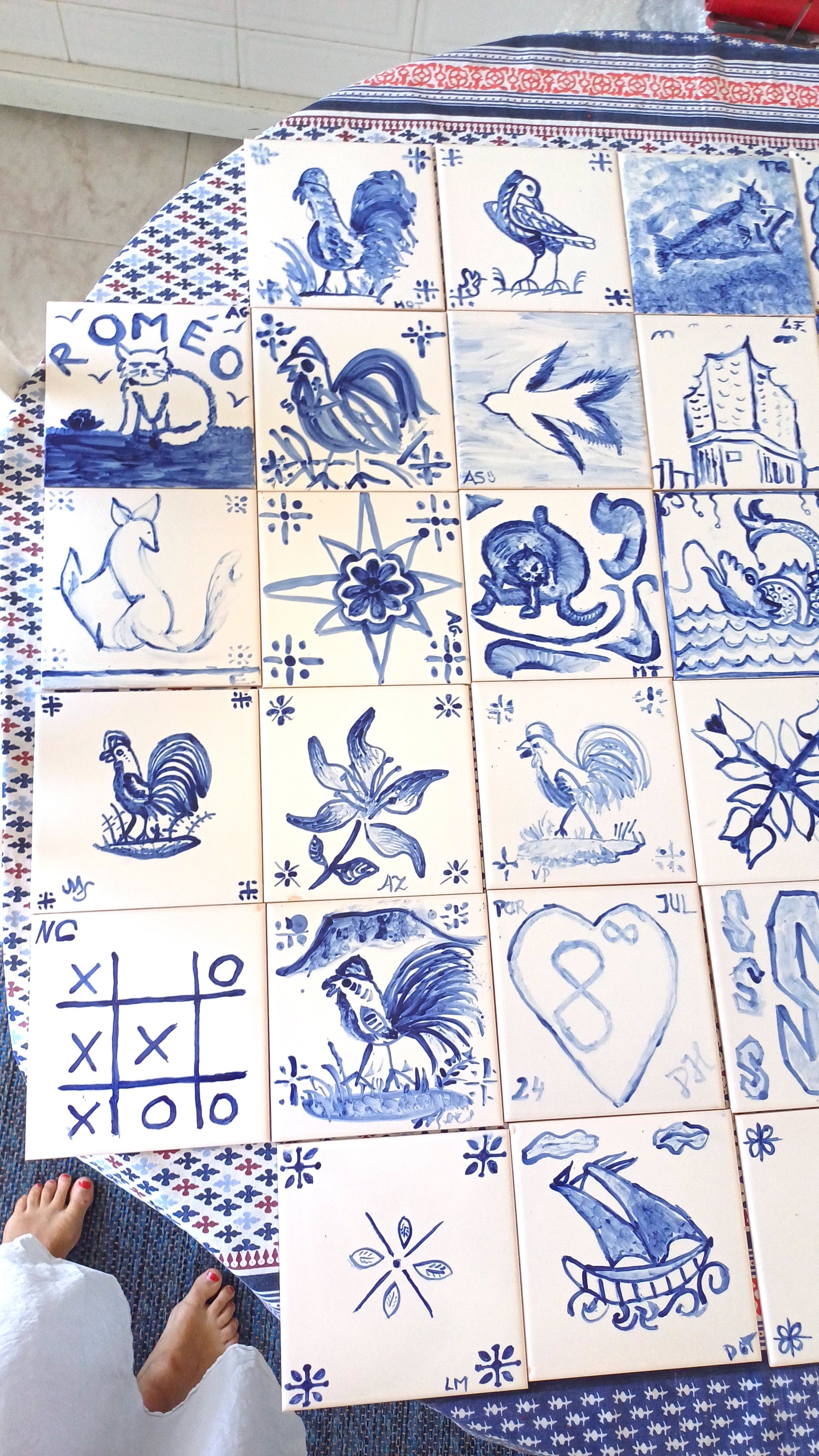 Portuguese Tile Painting Workshop with Carla in Faro, Algarve, Portugal, by subcultours, tile mosaic big