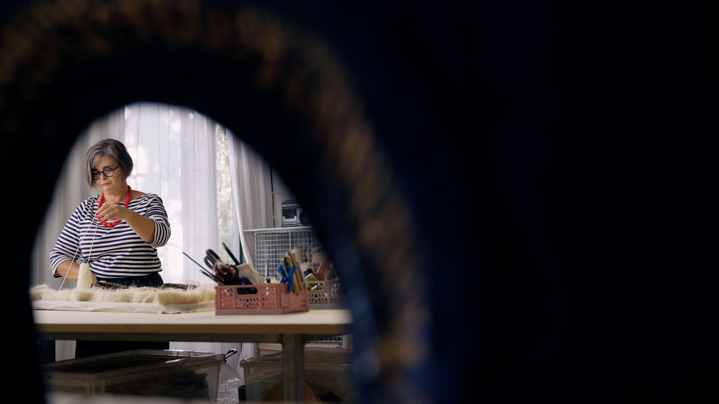 Textile Basketry Workshop with Maria in Lisbon, Portugal, by subcultours, artist working