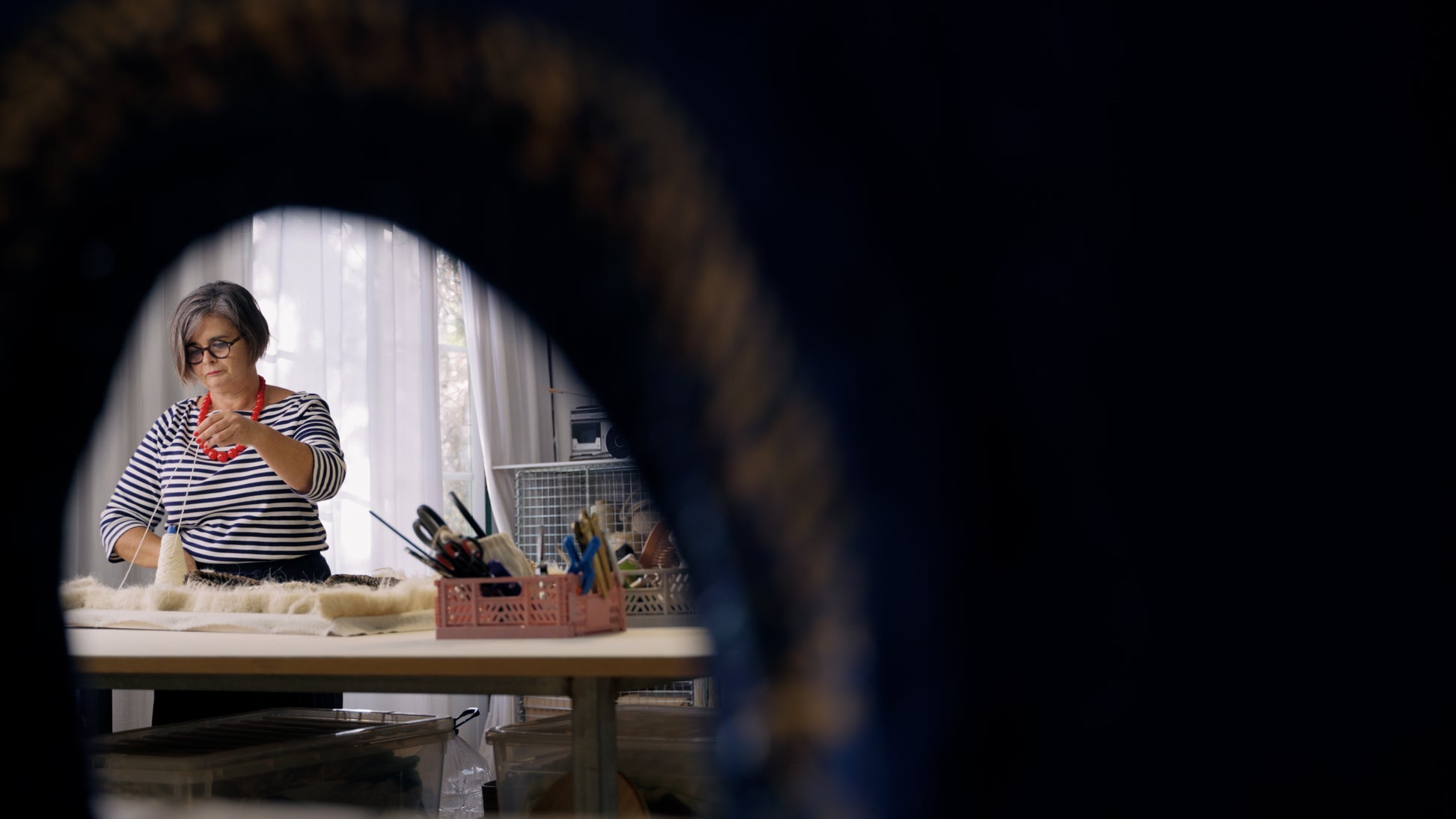 Textile Basketry Workshop with Maria in Lisbon, Portugal, by subcultours, artist working