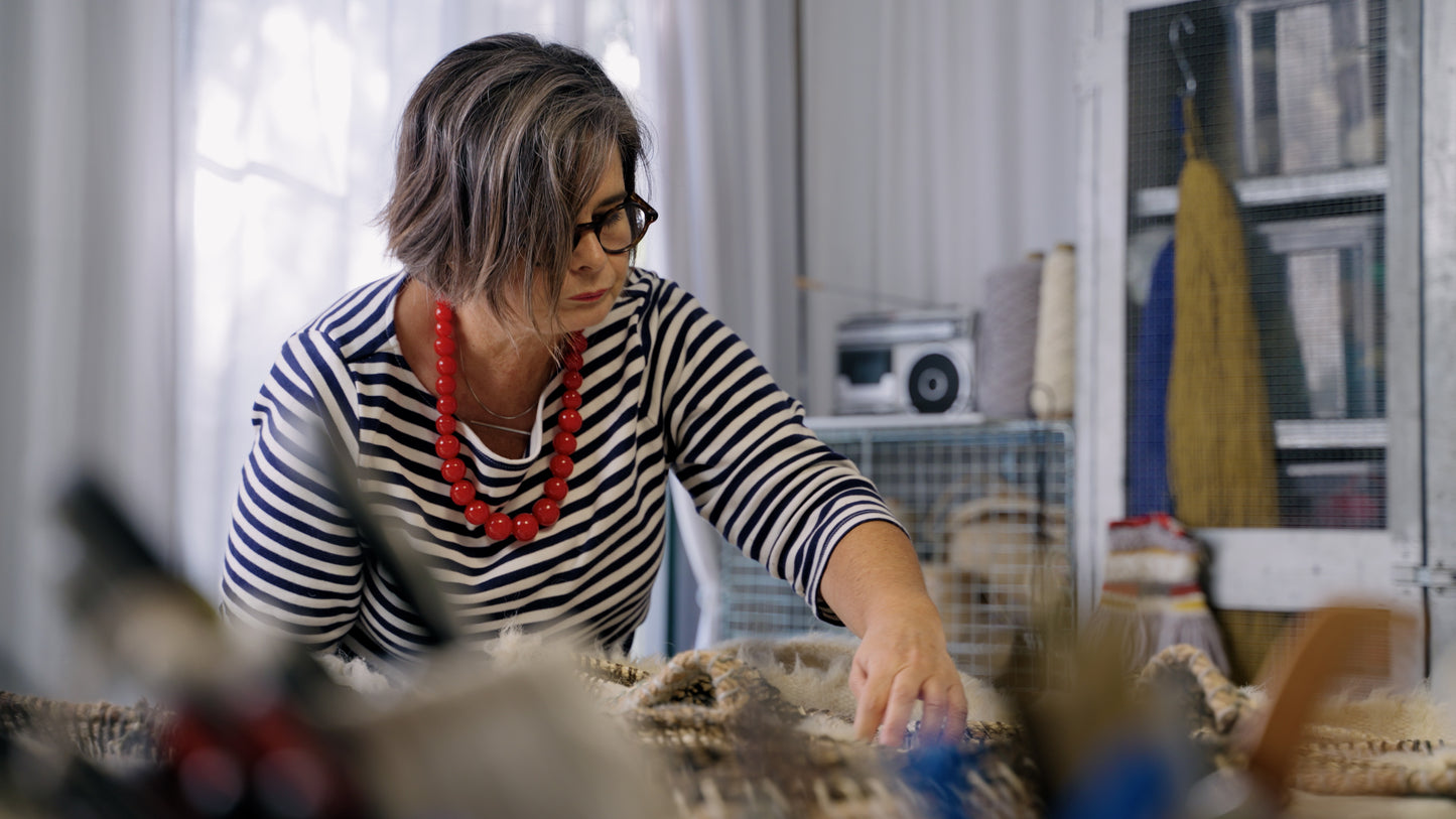 Textile Basketry Workshop with Maria in Lisbon, Portugal, by subcultours, artist working 4