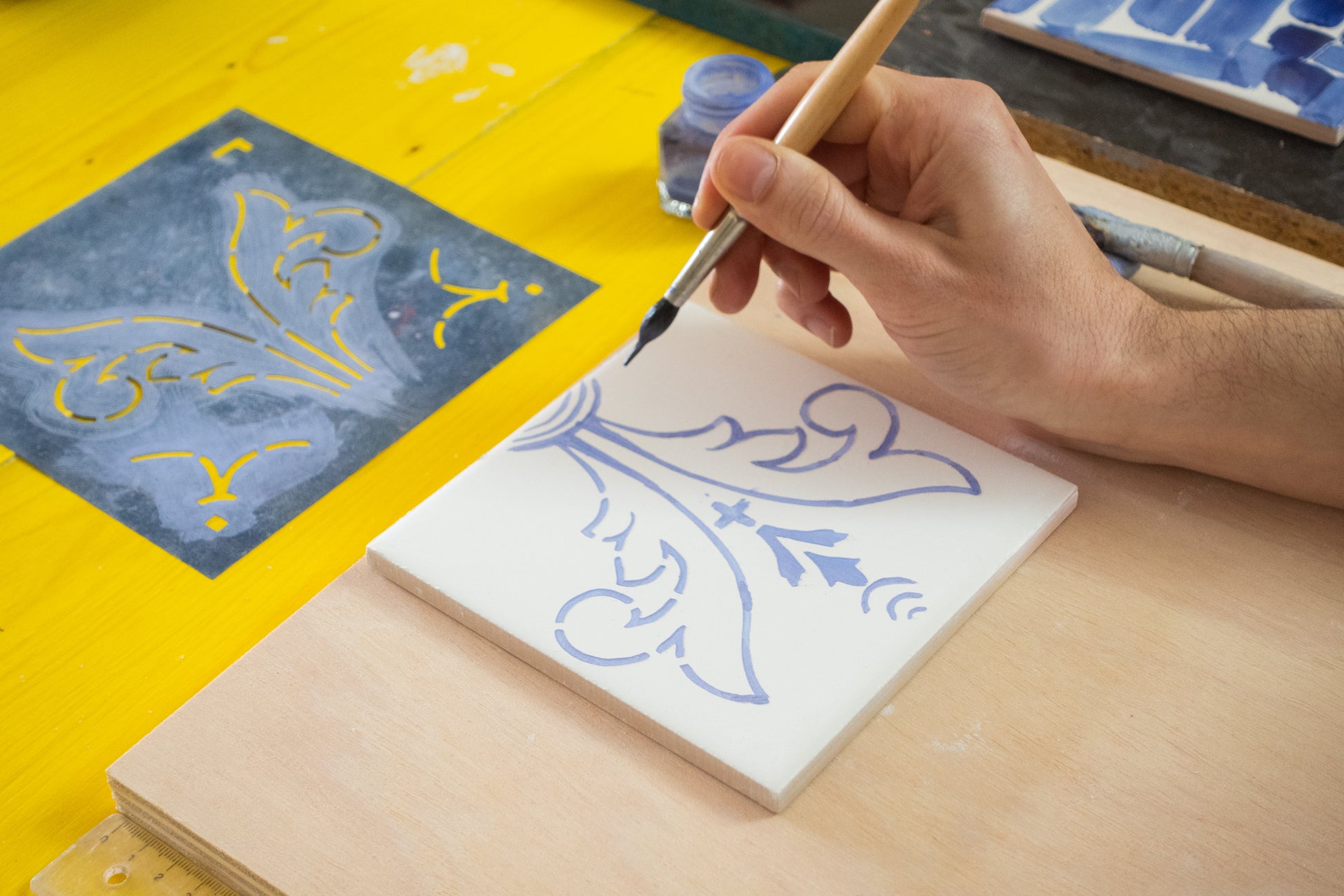 Tile Painting Workshop "Porto Tiles and Tea" with Francisco in Porto, Portugal, by subcultours, tile