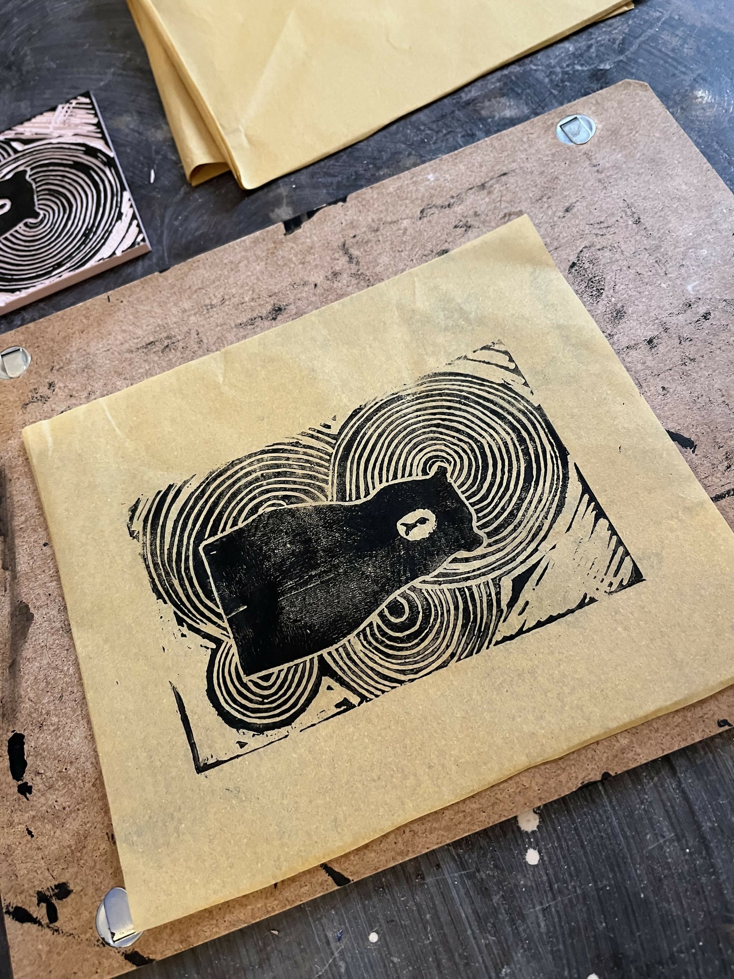 Frutie’s Linocut Workshop in Budapest, Hungary, by subcultours