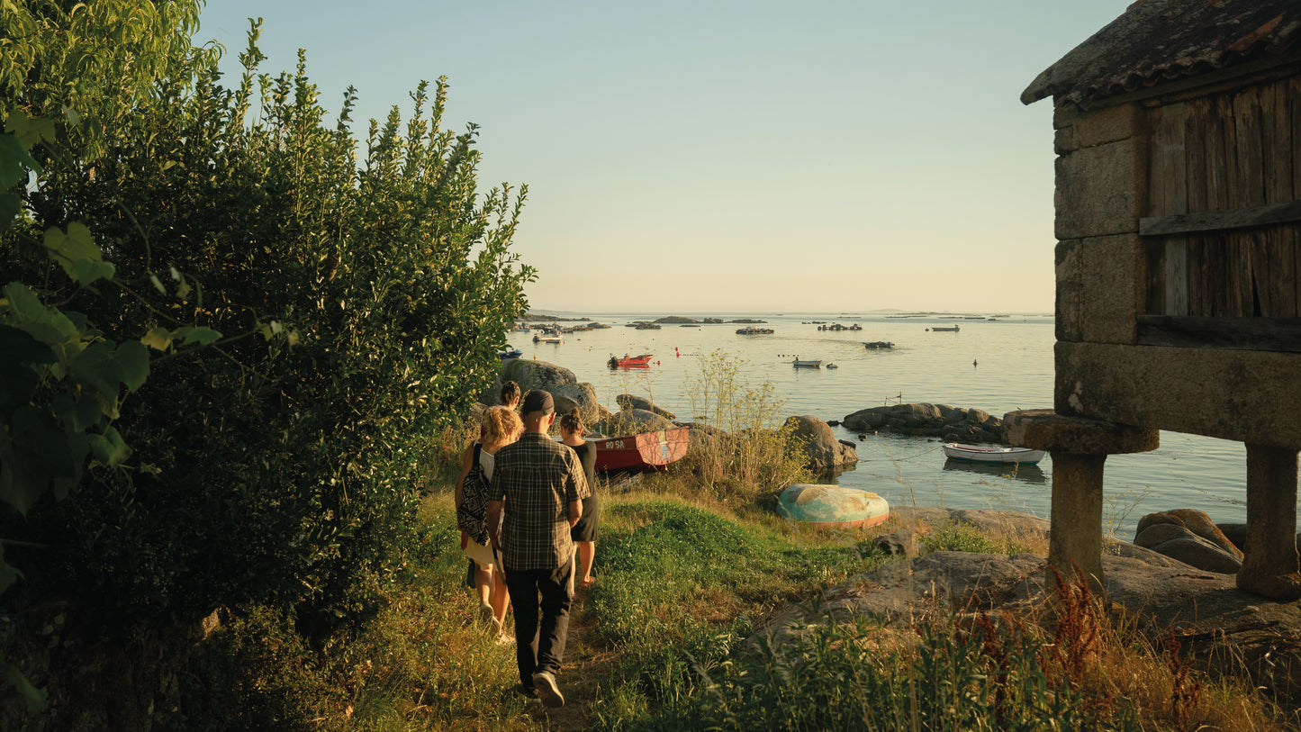 "Textile Printing with Stamps" Workshop with Andrea on island Illa de Arousa, Galicia by subcultours