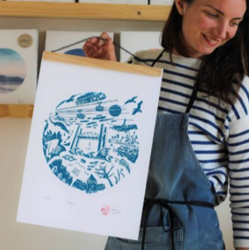 Linocut Workshop with Noémie in Plougastel-Daoulas, Brittany, France, by subcultours 21