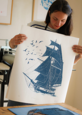 Linocut Workshop with Noémie in Plougastel-Daoulas, Brittany, France, by subcultours 14