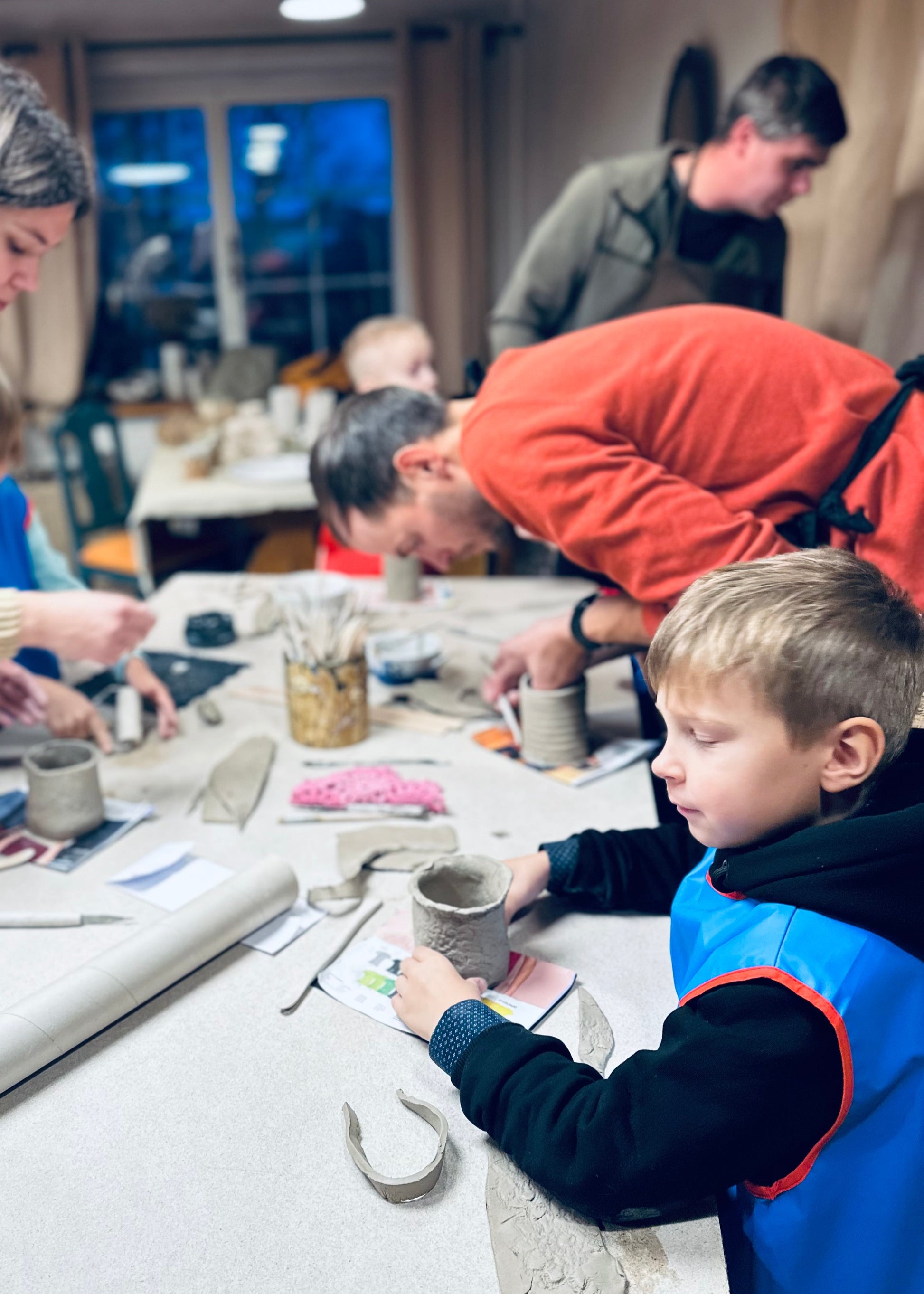 Ceramic Handbuilding Workshop with Marika and Ivika in Noarootsi Peninsula, Estonia, boy creating, by subcultours