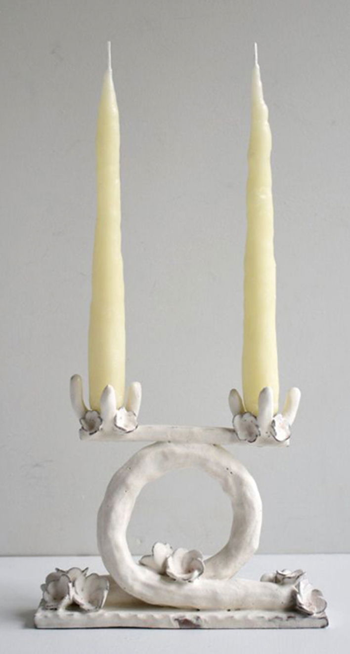 Ceramic Workshop "Candelabra Candle Holder" with Anna in Lisbon, Portugal, White Candle Holder, by subcultours