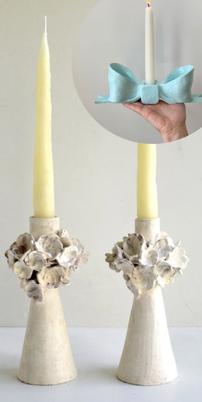 Ceramic Workshop "Candelabra Candle Holder" with Anna in Lisbon, Portugal, Beige Candle Holder, by subcultours