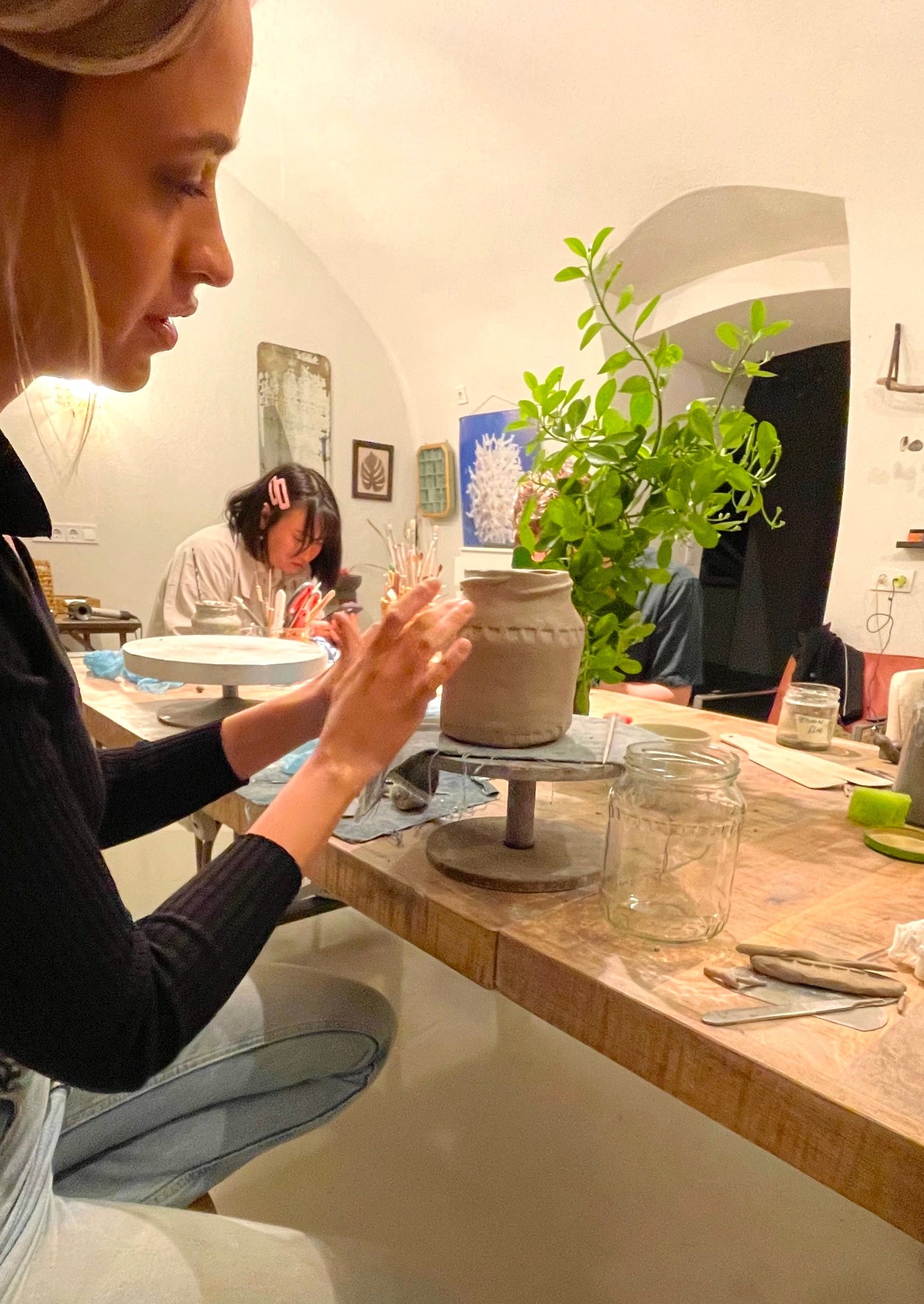 Ceramic Workshop "Freehand and Wheel Pottery" with Brigitta in Budapest, Hungary