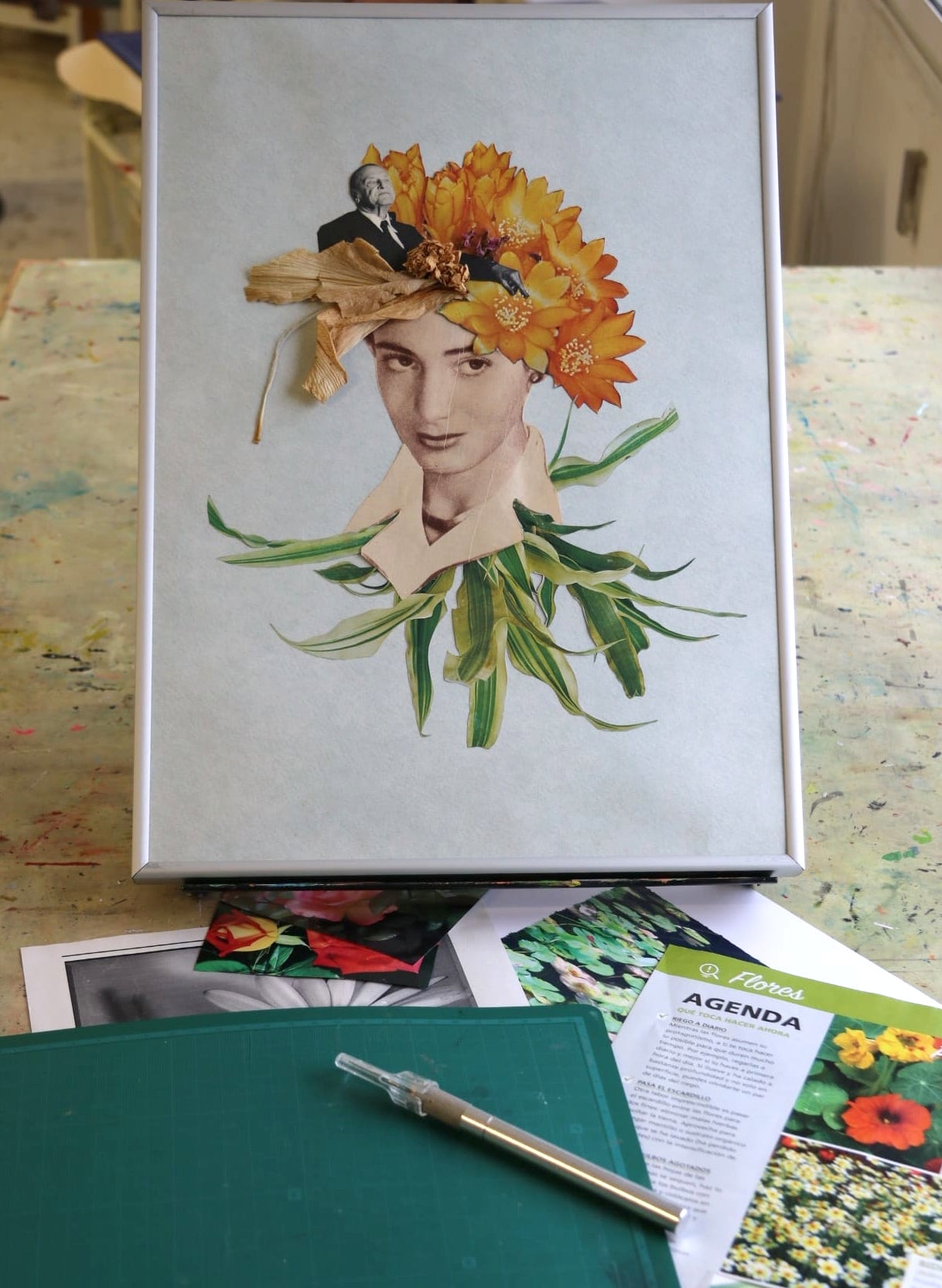 Collage Workshop "Collage with Dried Flowers and Images" with Polo in A Coruña, Spain by subcultours