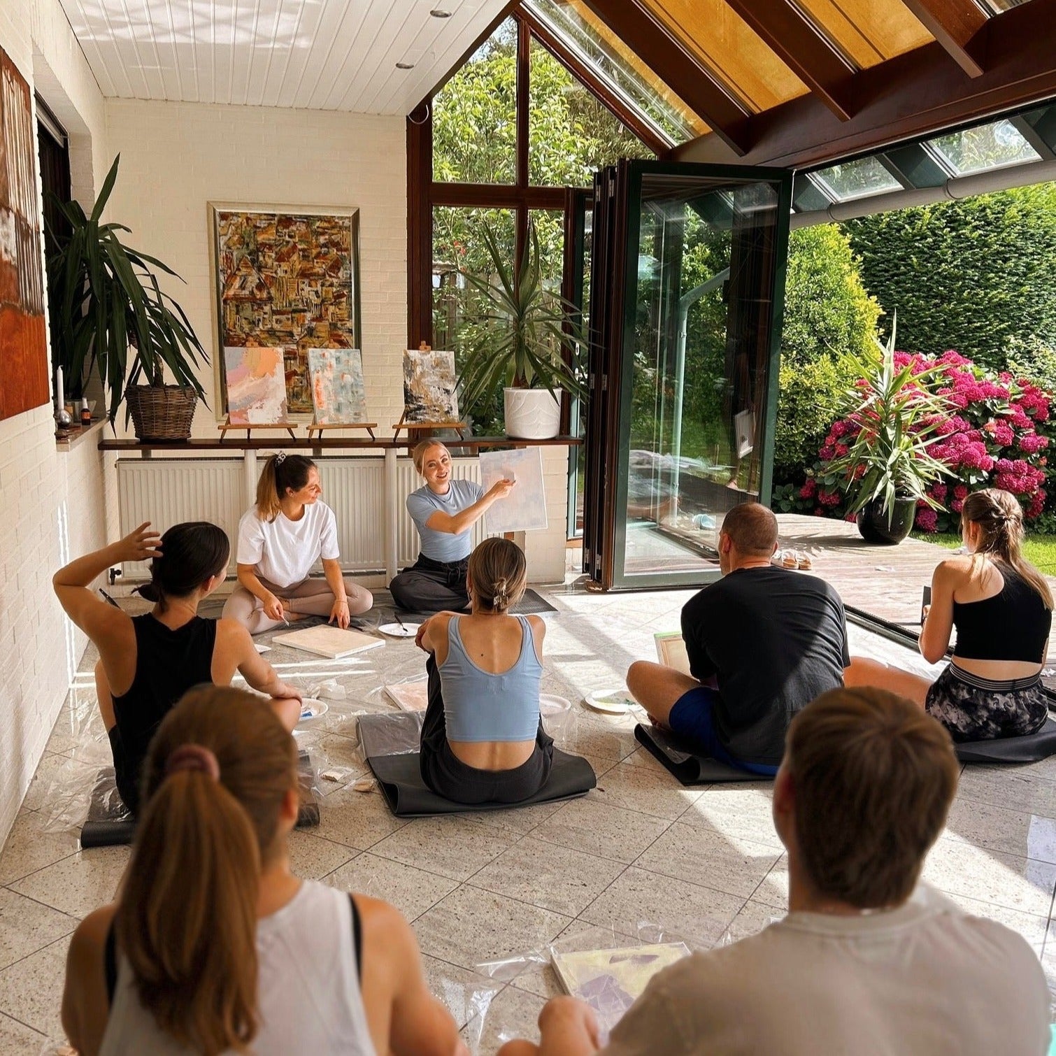 Creative and Relaxing Yoga and Painting Workshop with Zita and Pia in Hamburg or Düsseldorf, Germany by subcultours