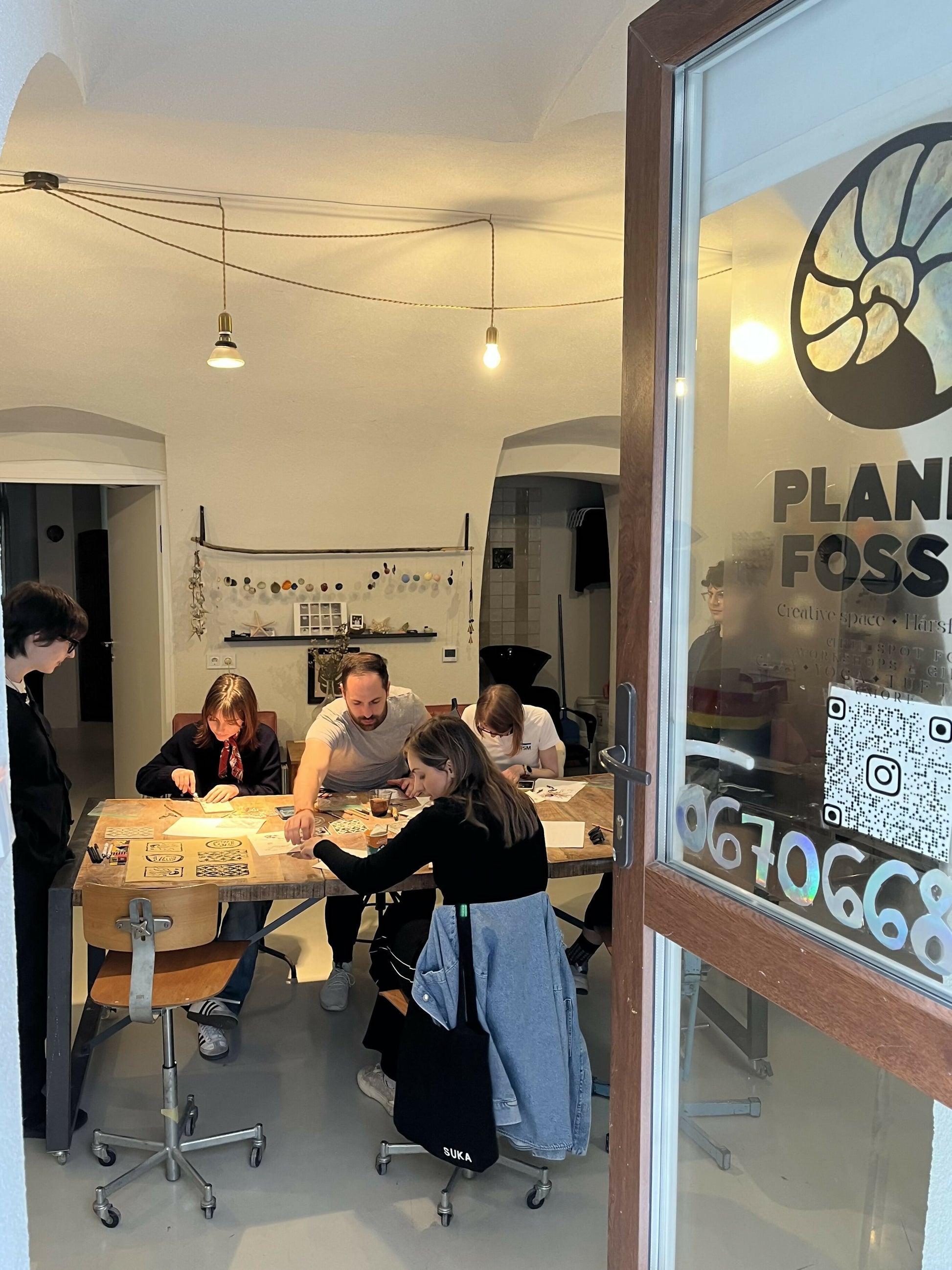 Frutie’s Linocut Workshop in Budapest, Hungary, by subcultours