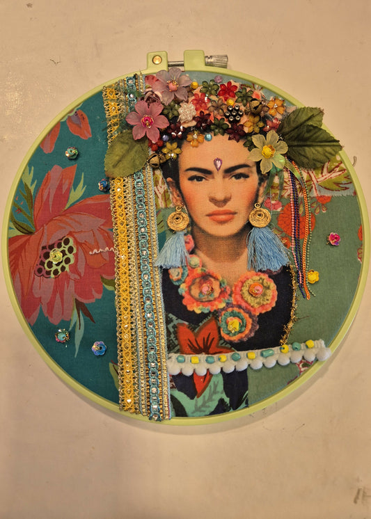 Fabric Collage Workshop "Frida Kahlo Portrait" with Liat in Matan, Tel Aviv, Israel, by subcultours 5