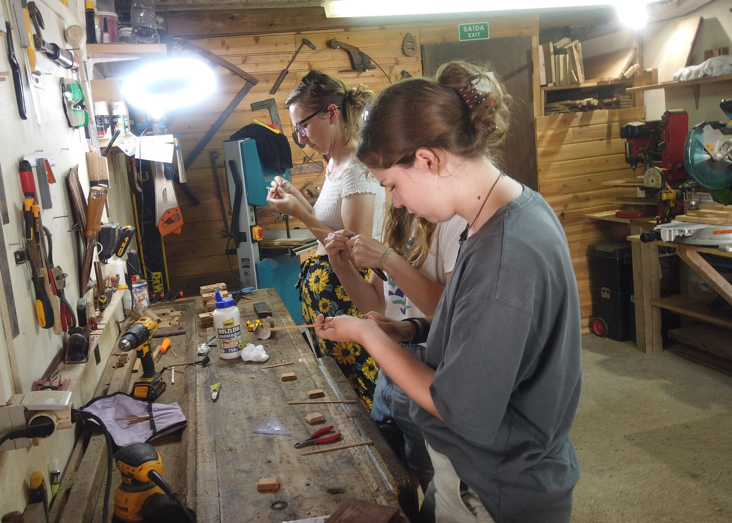 Full-Day "Sounds of Silence" Corvo Experience with David on Corvo Island, Madeira, Portugal, girls working, by subcultours