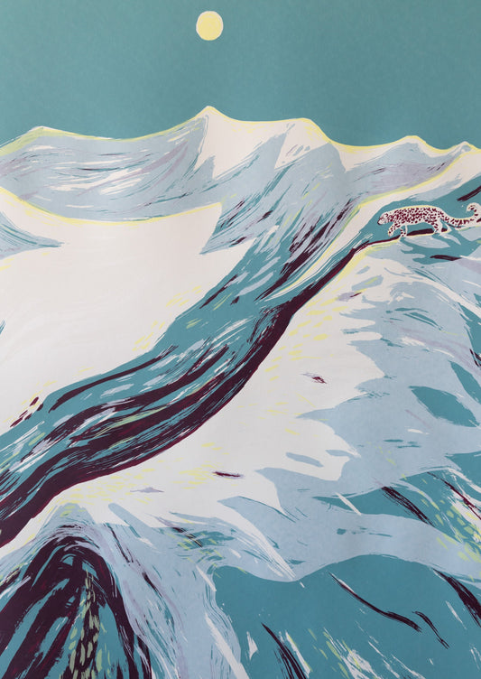 "La Panthère des neiges" Screen Print by Julie Miammmiam
