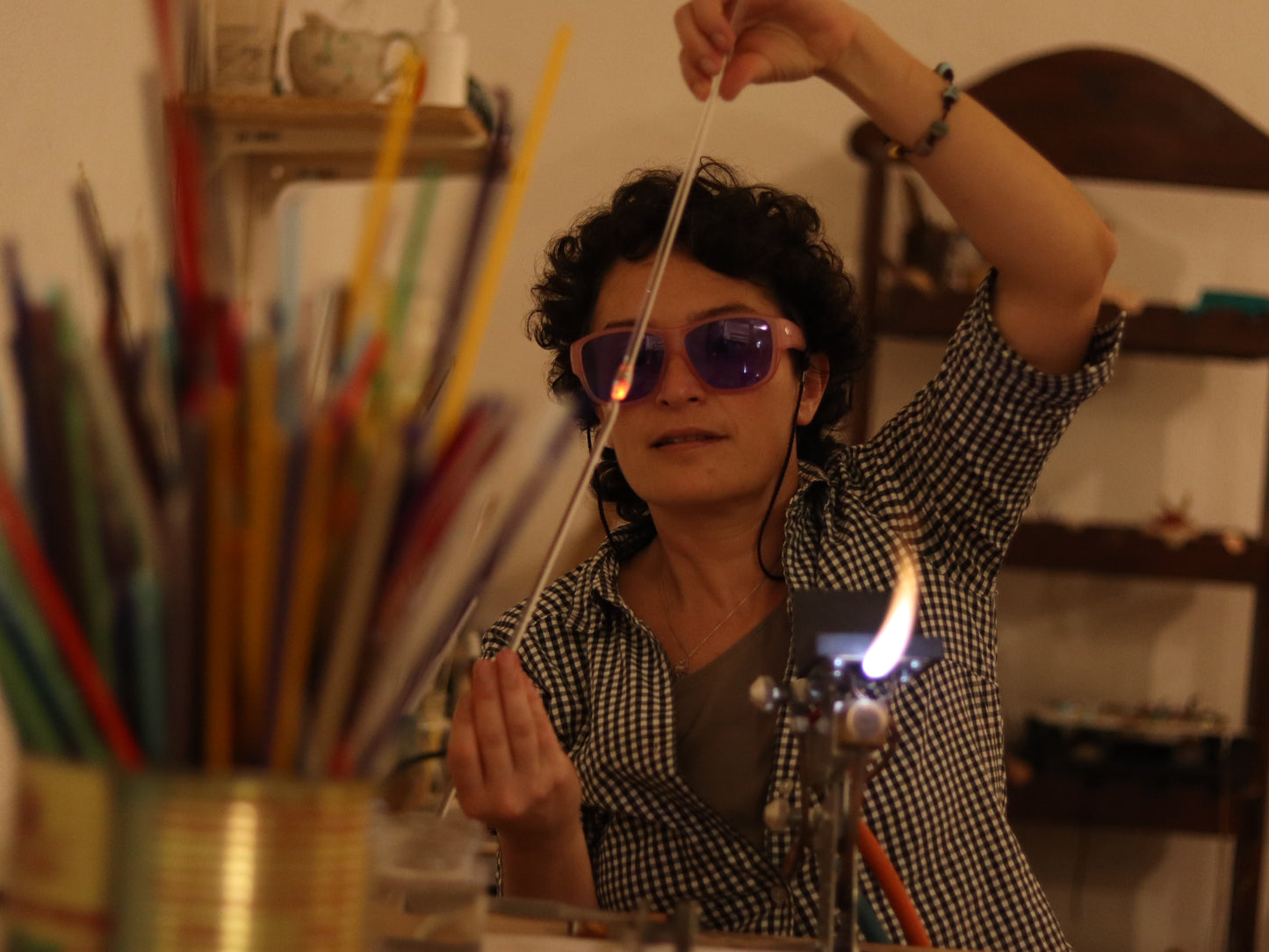 Lampworking Workshop "Create Your Own Jewelry Glass Beads" in Caldas da Rainha, Portugal, by subcultours 17