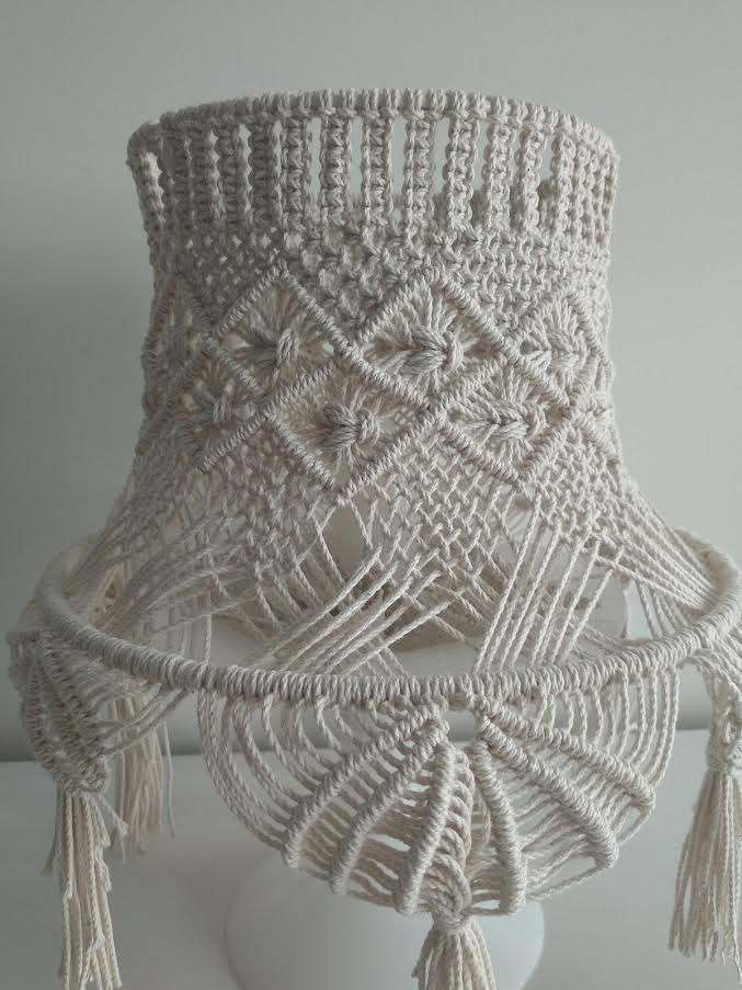 "Lacy" Macramé Table Lamp by Cláudia Almeida