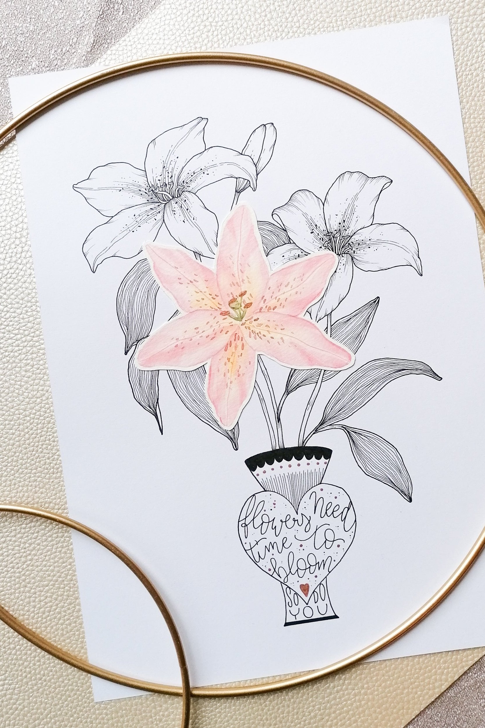 Painting Workshop "Fineliner meets Watercolor: Wreath with Floral Elements and Lettering" with Danielle in Erfurt, Germany by subcultours