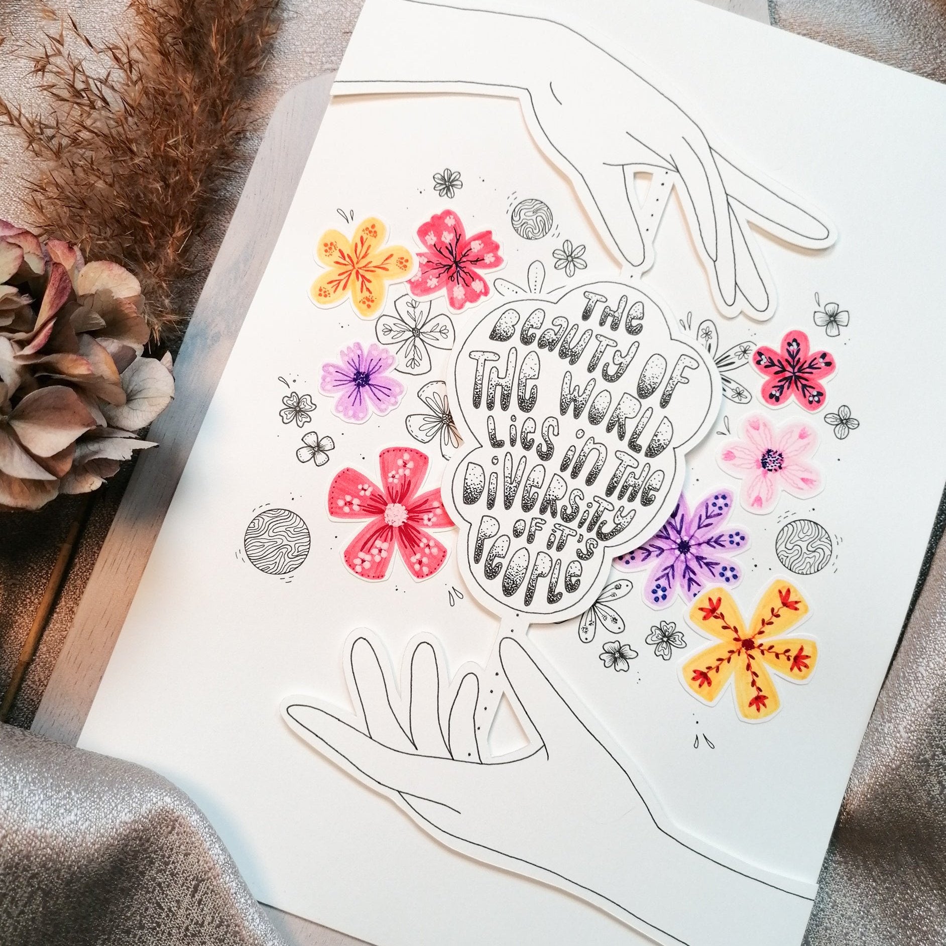 Painting Workshop "Fineliner meets Watercolor: Wreath with Floral Elements and Lettering" with Danielle in Erfurt, Germany by subcultours