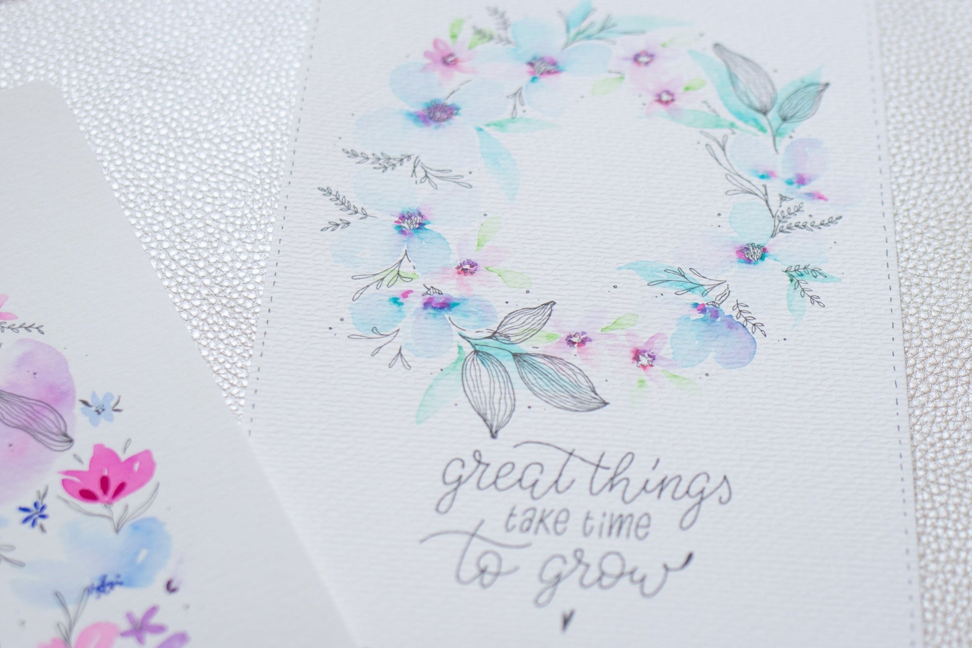 Painting Workshop "Fineliner meets Watercolor: Wreath with Floral Elements and Lettering" with Danielle in Erfurt, Germany by subcultours