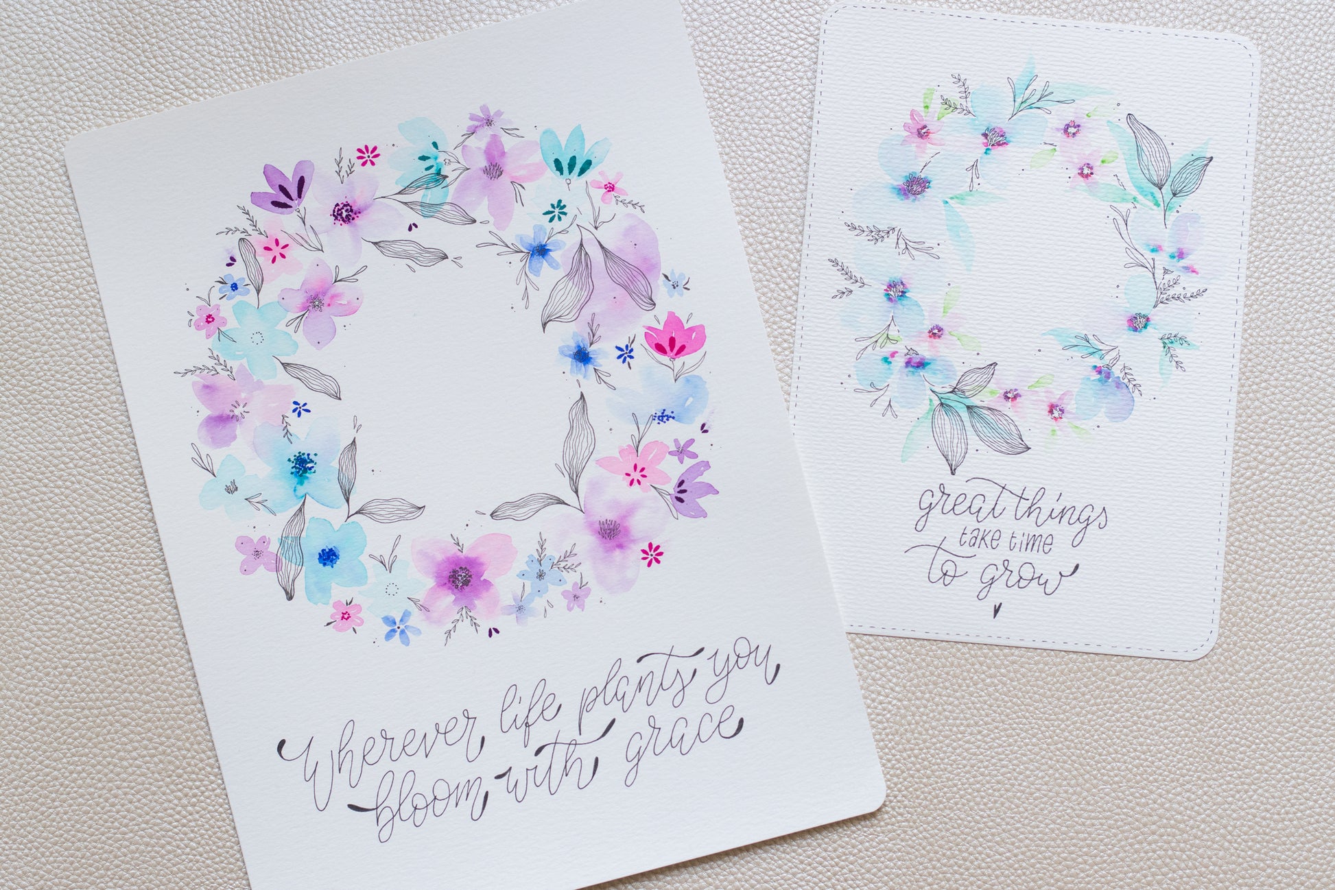 Painting Workshop "Fineliner meets Watercolor: Wreath with Floral Elements and Lettering" with Danielle in Erfurt, Germany by subcultours
