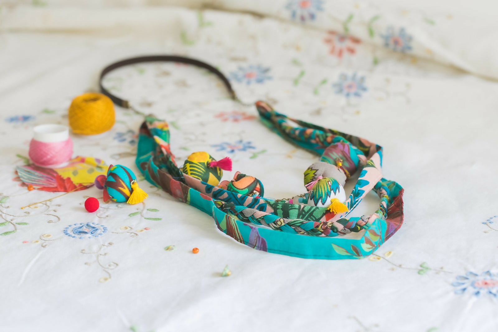 Textile Jewelry Making Workshop with Liat in Matan, Tel Aviv, Israel, by subcultours 5