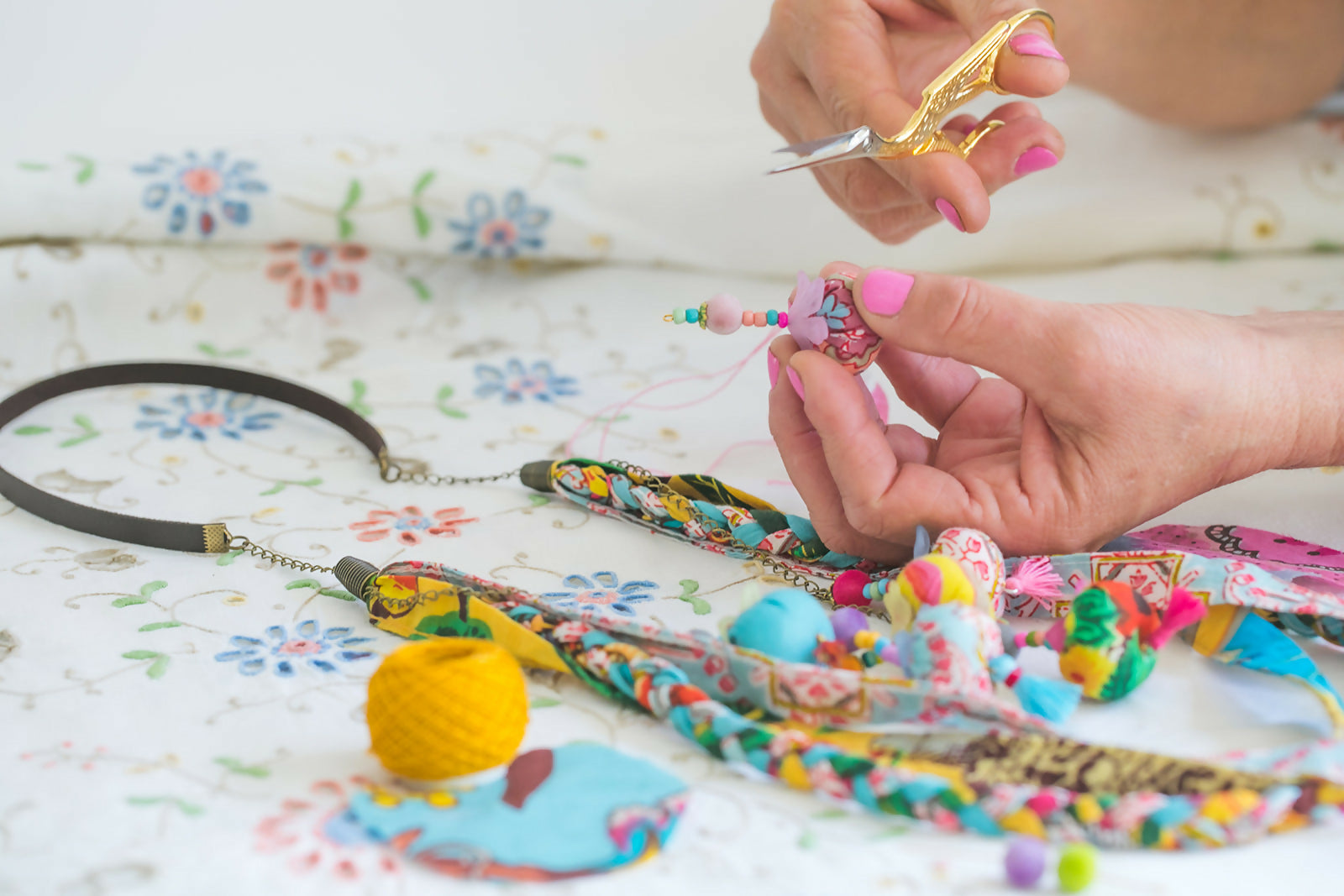 Textile Jewelry Making Workshop with Liat in Matan, Tel Aviv, Israel, by subcultours 6