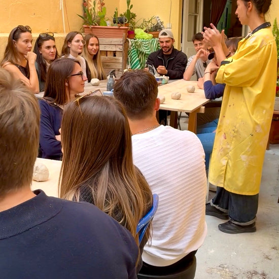 video about brunch and ceramics team event in Lisbon, Portugal