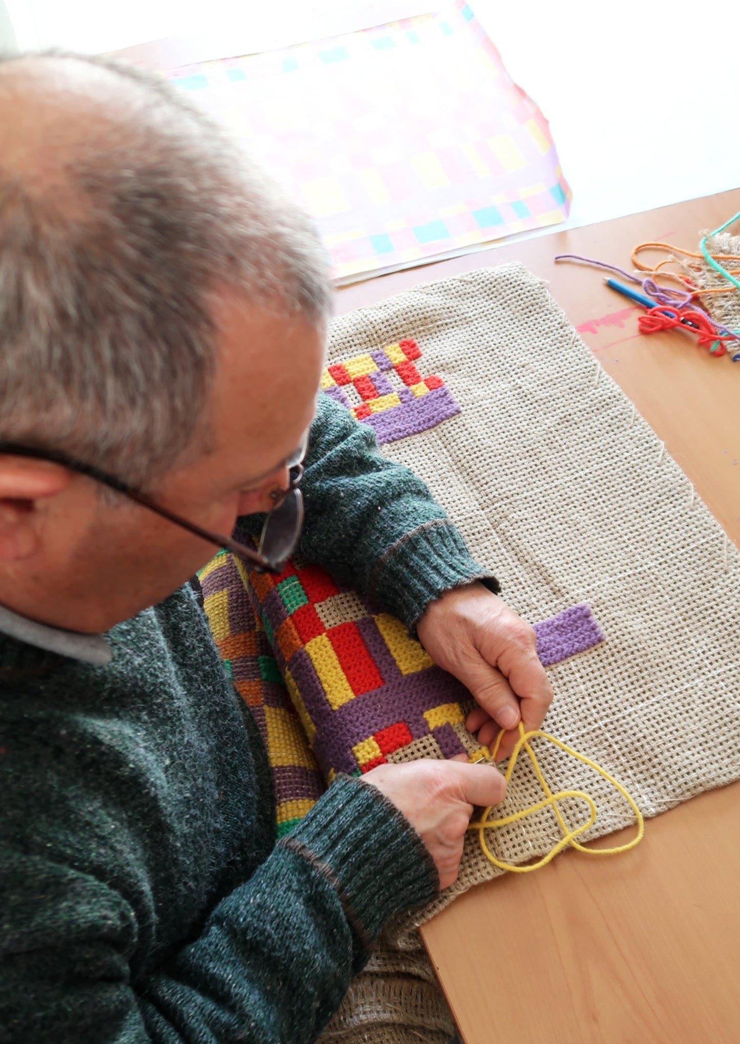 Tapestry with Arraiolos stitch Workshop with Susana in Milharado, Portugal by subcultours