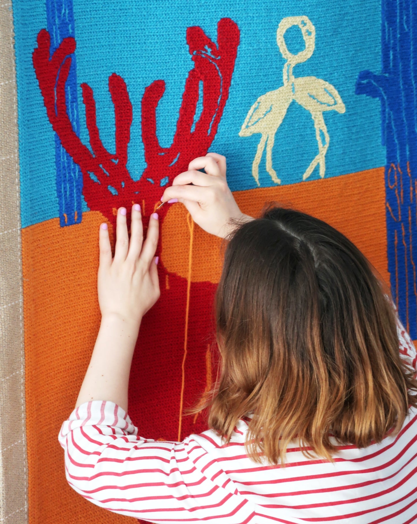 Tapestry with Arraiolos stitch Workshop with Susana in Milharado, Portugal by subcultours