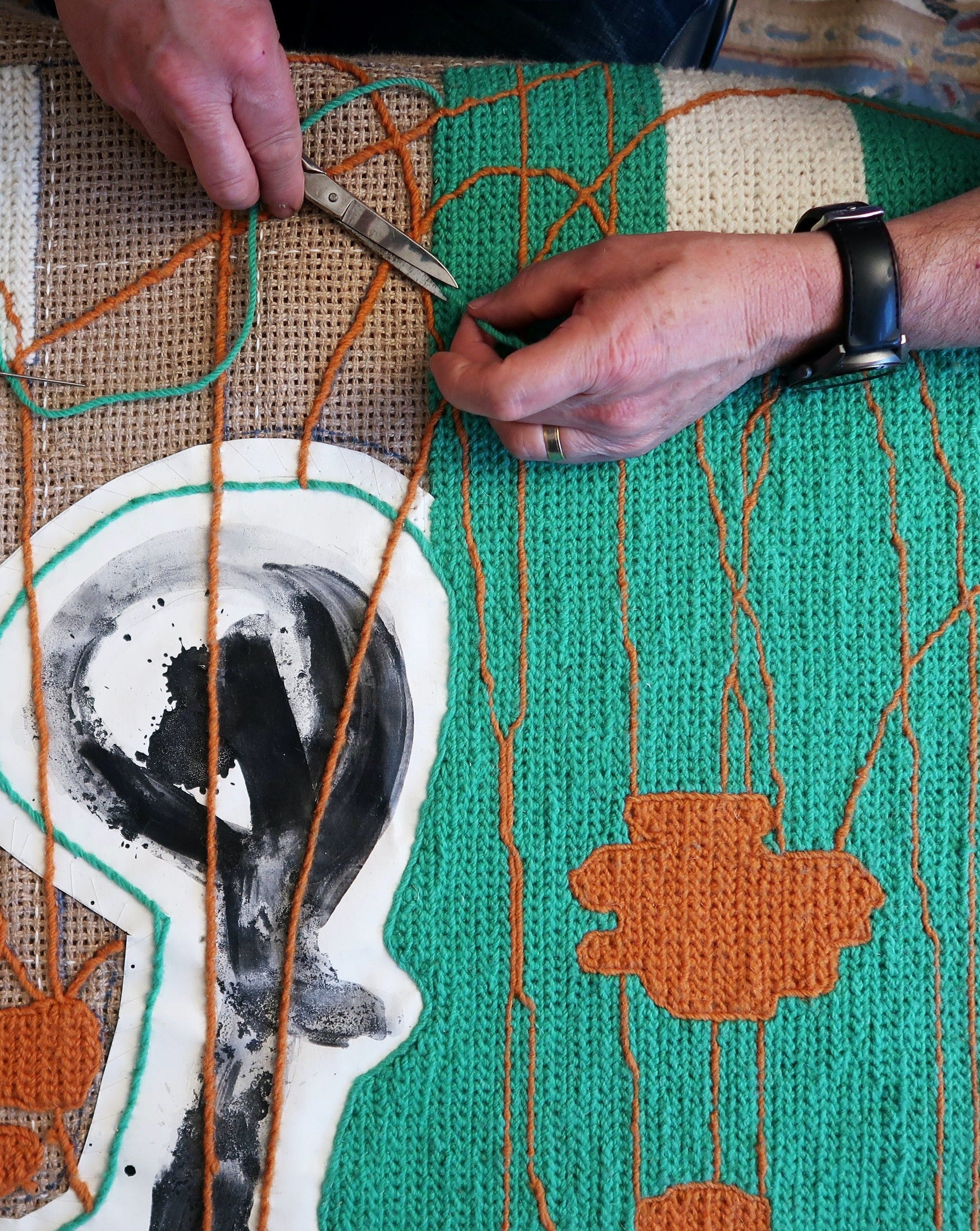 Tapestry with Arraiolos stitch Workshop with Susana in Milharado, Portugal by subcultours